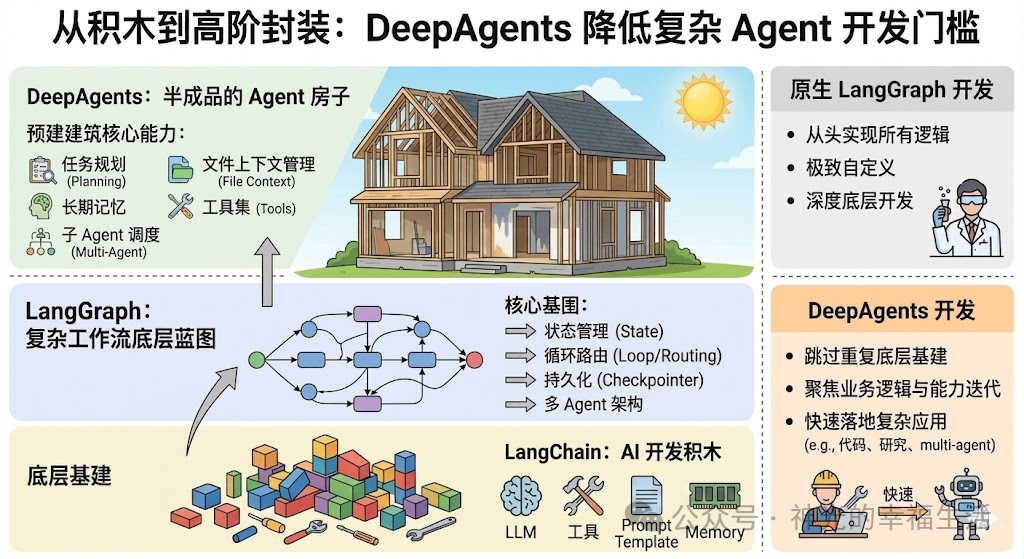 LangChain、LangGraph 与 DeepAgents 的层次